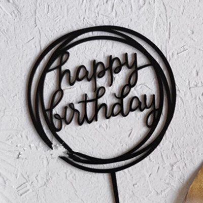 100 db/táska Boldog születésnapot torta akril betétek Cupcake Merry Christmas Party dekorációk Topper Celebroate Sense Of Atmosphere