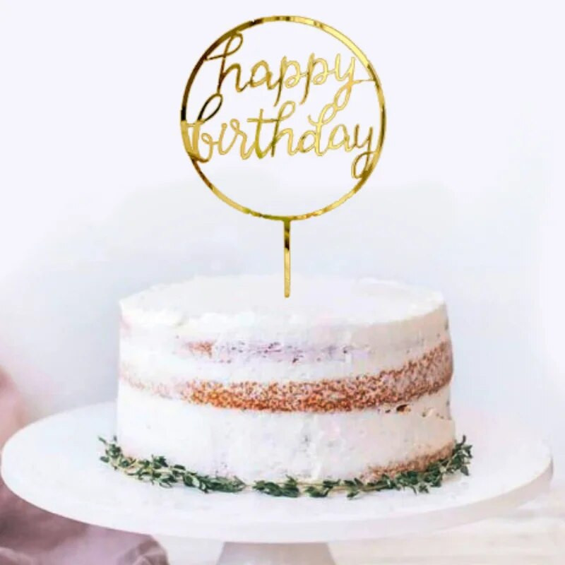 100 db/táska Boldog születésnapot torta akril betétek Cupcake Merry Christmas Party dekorációk Topper Celebroate Sense Of Atmosphere