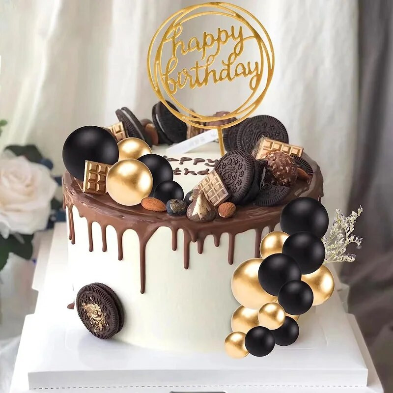 100 db/táska Boldog születésnapot torta akril betétek Cupcake Merry Christmas Party dekorációk Topper Celebroate Sense Of Atmosphere