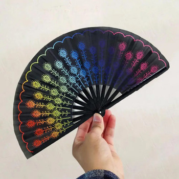 Folding Fan Floral Leopard Starry Sky Print Dance Fan Stylish Handheld Fan for Parties Performance Festivals
