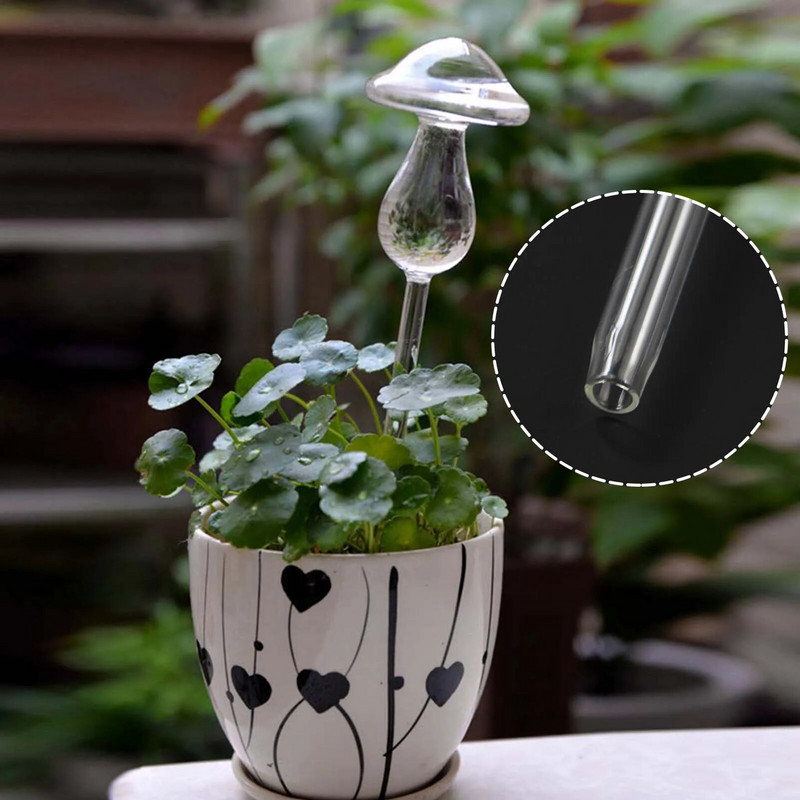 1db átlátszó gomba alakú automata öntözőhagymák csepegtető öntözőrendszer kerti növényöntöző készülékek virágcserepek