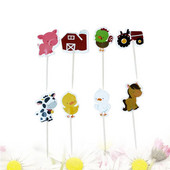 Ūkio traktorius Gyvūnų tortų papuošimai Tortų papuošimai Žavingi keksiukų dekoravimo reikmenys gimtadienio ceremonijai