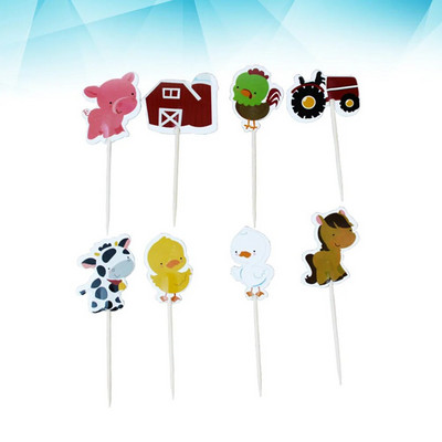 Ūkio traktorius Gyvūnų tortų papuošimai Tortų papuošimai Žavingi keksiukų dekoravimo reikmenys gimtadienio ceremonijai