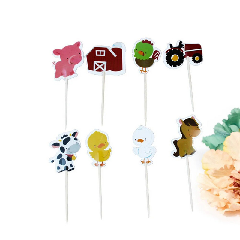 Ūkio traktorius Gyvūnų tortų papuošimai Tortų papuošimai Žavingi keksiukų dekoravimo reikmenys gimtadienio ceremonijai