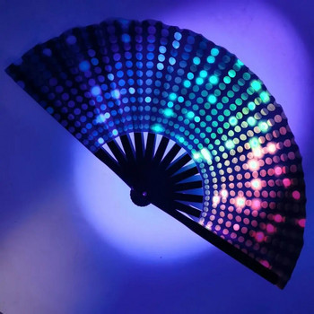 Сгъваем вентилатор Бамбуков ръчен вентилатор Цветни ветрила за рейв Бамбукови ребра Декоративни подаръци за фестивални танцови партита Живи за мъже