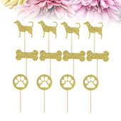 Spindinčio šuns pyrago antgalio kaulo pėdsako dekoro įdėklo kortelės dekoravimo keksiukų keptuvėms vaikų gimtadienio vakarėliui susibūrimas