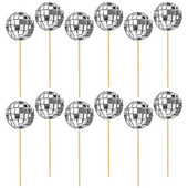 Disco Ball Cake Pick Διακοσμήσεις Μίνι χάρτινα ποτηράκια Ένθετο κάρτας Διακοσμητικό ξύλινο γυάλινο πάρτι Μπομπονιέρα Γάμου Χριστούγεννα