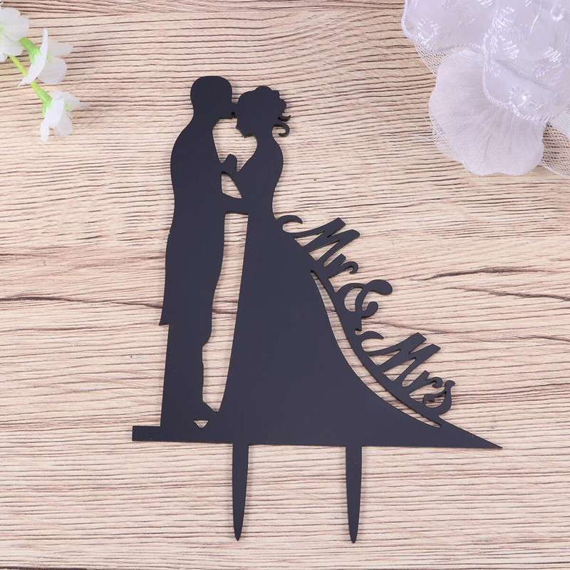 Popieriniai puodeliai Vestuvinis tortas Topper Vakarėlio reikmenys Jubiliejaus akrilo Toppeer jaunikis