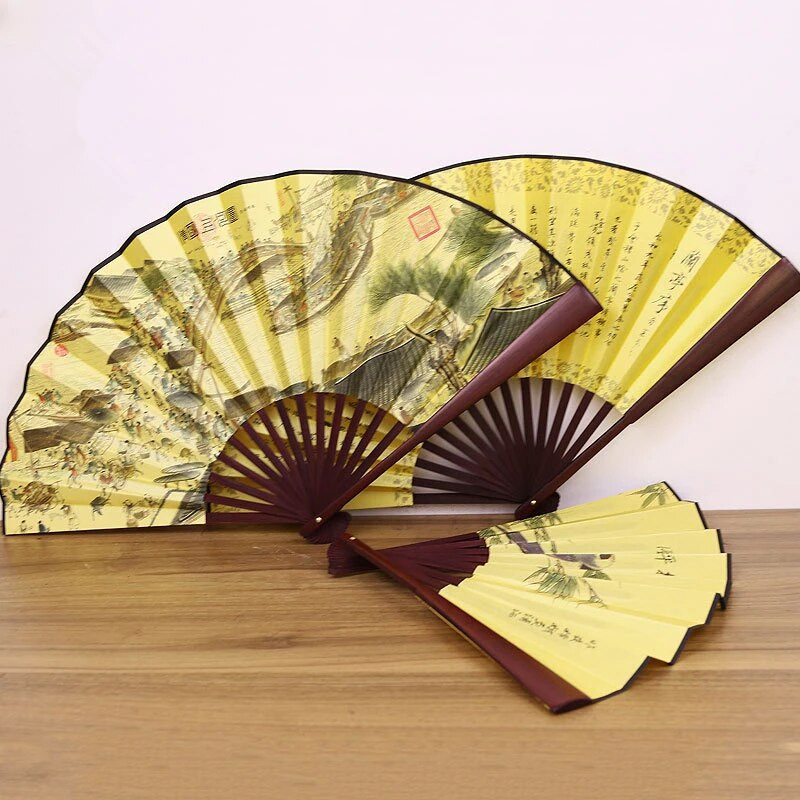 Vintage bambusest lehvik Hiina kokkupandav lehviku muster Kunst käsitöö kingitus pulmatantsu käsitsi ventilaatori tarvikud