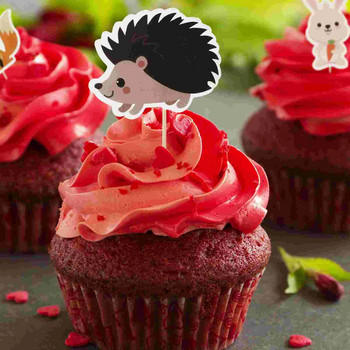 Creative Forest Animal Shape Cake Toppers Lovely Animal Cupcake Στολίδι Αξεσουάρ ψησίματος