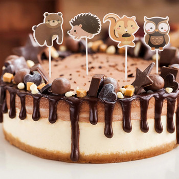 Creative Forest Animal Shape Cake Toppers Lovely Animal Cupcake Στολίδι Αξεσουάρ ψησίματος