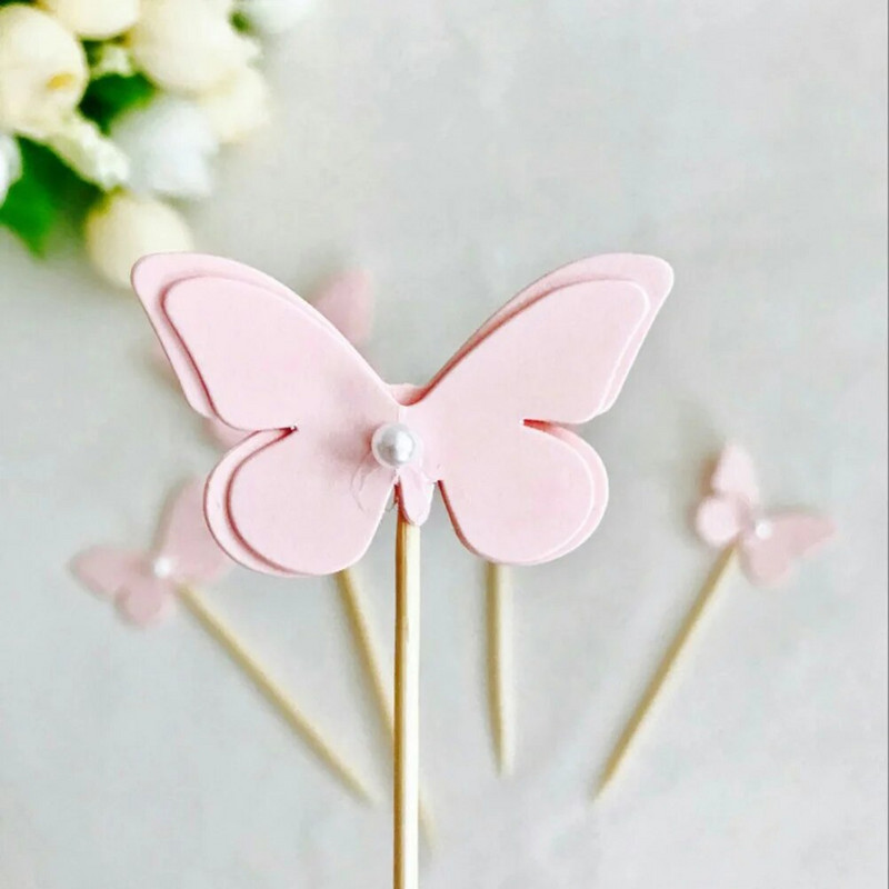 Tortafeltétek Pillangó formájú rózsaszín tortadíszítők Tortafelverők Gyümölcsválogatások vacsorára