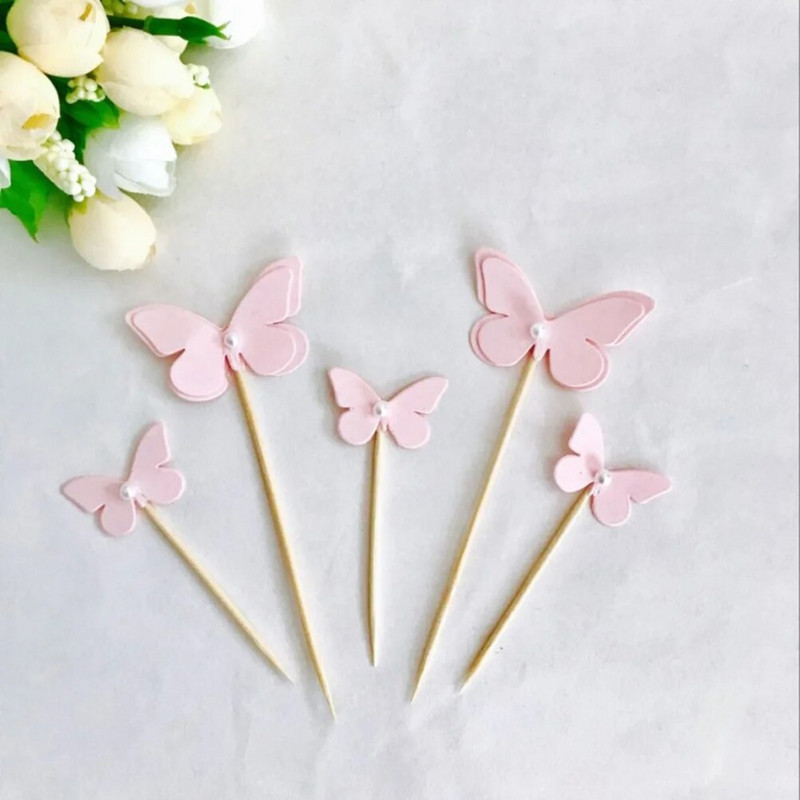 Tortafeltétek Pillangó formájú rózsaszín tortadíszítők Tortafelverők Gyümölcsválogatások vacsorára