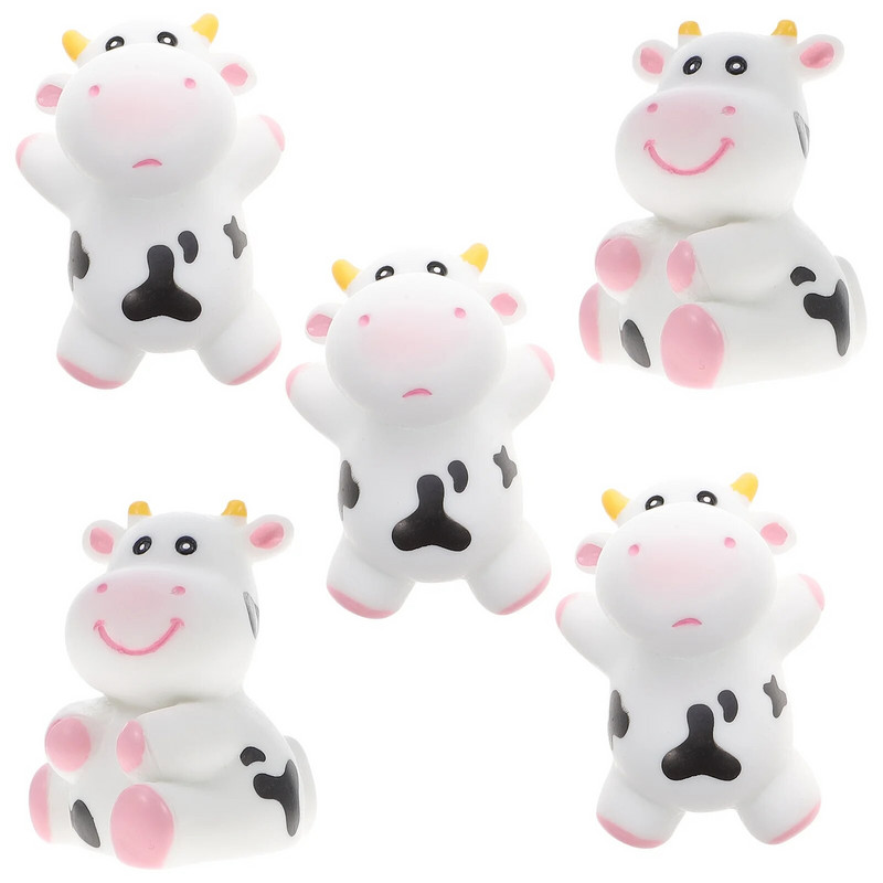 5 vnt dienoraščio karvės formos torto papuošimai kūdikių dušo vonioje girgždantys žaislai