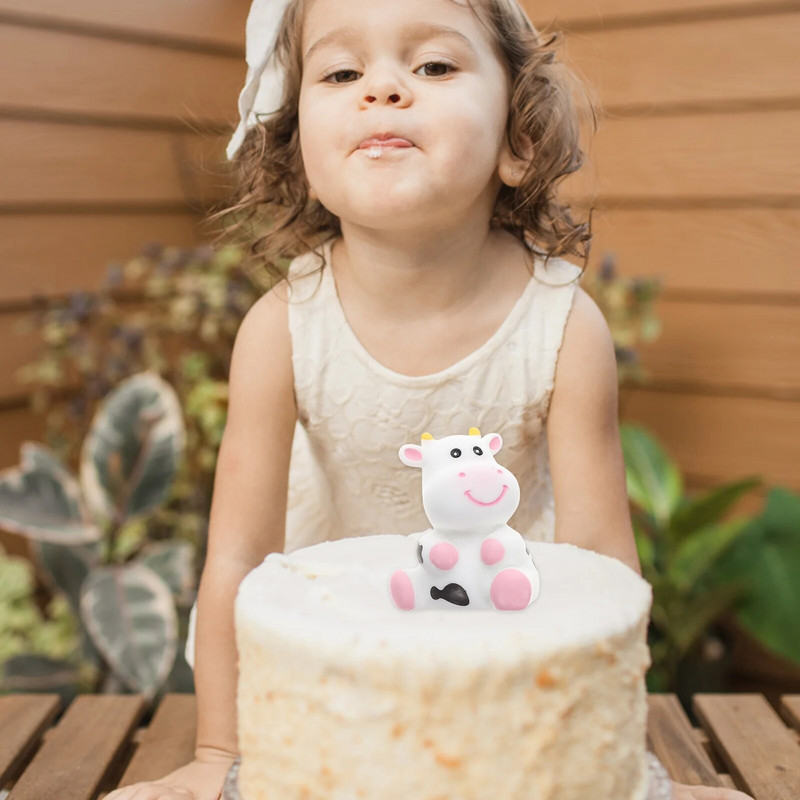5 vnt dienoraščio karvės formos torto papuošimai kūdikių dušo vonioje girgždantys žaislai