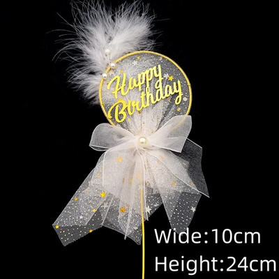 Drugelio torto viršus Geležinės gėlės Gėlių vainikas Merginos gimtadienio Vestuvių Plunksnų Vakarėlis Tortas Topper Vėliava Desertų kepimo reikmenys