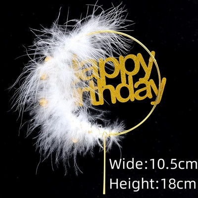 Drugelio torto viršus Geležinės gėlės Gėlių vainikas Merginos gimtadienio Vestuvių Plunksnų Vakarėlis Tortas Topper Vėliava Desertų kepimo reikmenys