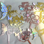 Akrilni pokrivač za tortu Mr Mrs Pokloni za zabavu Vjenčanje Šareni leptiri Pribor za ukrašavanje Pribor za pečenje Dekoracija za godišnjicu