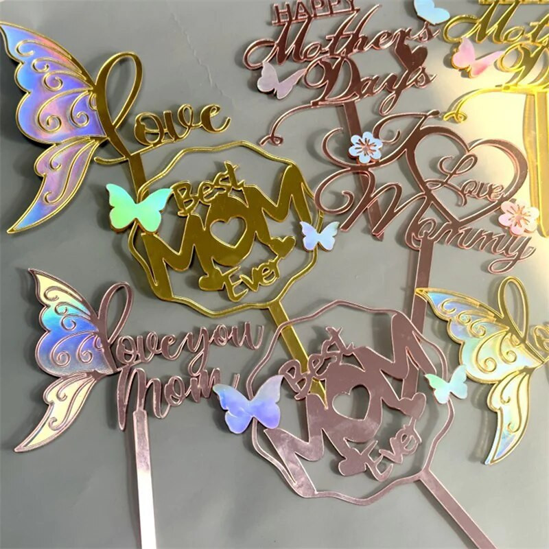 Akrilni pokrivač za tortu Mr Mrs Pokloni za zabavu Vjenčanje Šareni leptiri Pribor za ukrašavanje Pribor za pečenje Dekoracija za godišnjicu