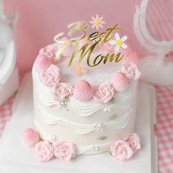 Happy Mother\'s Day Cake Topper Best Mom Mommy Ακρυλικό Διακοσμητικό Επιδόρπιο Mam\'s Birthday Party Cakes Δώρα διακόσμησης