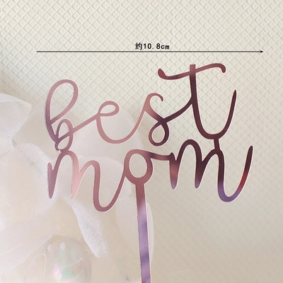 Boldog anyák napját tortafestő Legjobb anya anya akril dekoratív desszert anya születésnapi buli torták dekorációs ajándékok