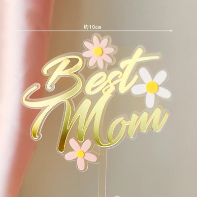 Boldog anyák napját tortafestő Legjobb anya anya akril dekoratív desszert anya születésnapi buli torták dekorációs ajándékok