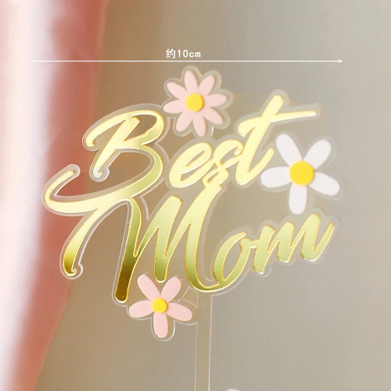 Boldog anyák napját tortafestő Legjobb anya anya akril dekoratív desszert anya születésnapi buli torták dekorációs ajándékok