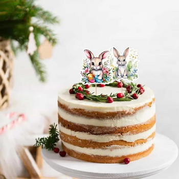 Топери за кексчета за великденско зайче Честит великденски зайчета Десертни топери Детски рожден ден Торти за торта Декорация за доставка на Великден