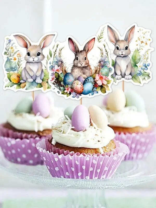 Húsvéti nyuszi tortafeltétek Boldog húsvéti nyuszik Desszertfeltétek Gyerekek születésnapi buli Tortafeltétek Dekoráció húsvéti ellátáshoz