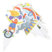 Születésnapi buli díszek Torta zászlók Papírpoharak Cirkusz Cupcake Fedők Babazuhanyhoz