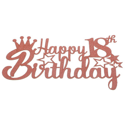Cake Topper Su gimtadieniu Torto viršus Gimtadienio torto dekoras 18-ojo gimtadienio torto viršus