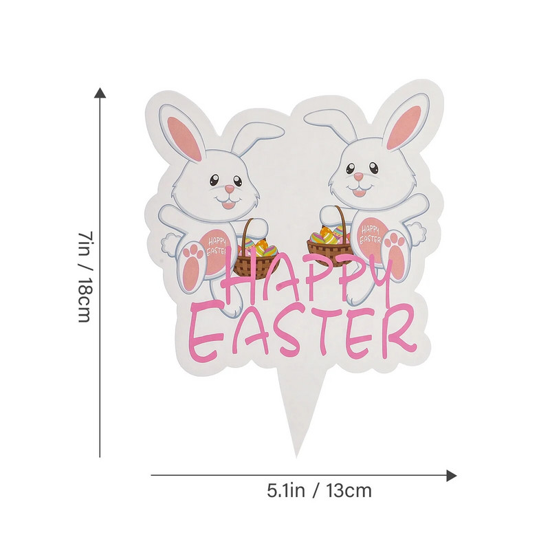 25 vnt. Velykų vakarėlio pyragaičių atvirukai Velykų zuikis Desertų tvarsčiai Velykų teminiai tortų dekorai Velykiniai pyragaičiai