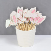 12 db Aranyos nyuszi húsvéti torta dekoráció Cupcake nyúlfül tortafeltétek Húsvéti parti dekoráció otthoni gyerekeknek ajándék kellékek