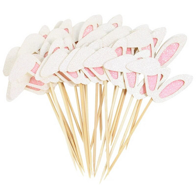 12 db Aranyos nyuszi húsvéti torta dekoráció Cupcake nyúlfül tortafeltétek Húsvéti parti dekoráció otthoni gyerekeknek ajándék kellékek