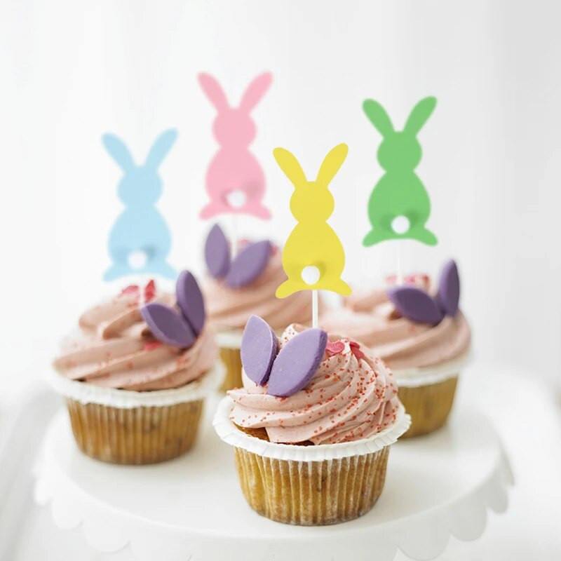 5/10 vnt. Velykų triušio pyrago papuošimas Velykų dekoravimui, 2023 m., skirtas namų gimtadienio vakarėliui torto dekoravimui vaikams, dovanoms kūdikių dušo reikmenims