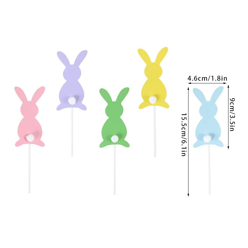 5/10 vnt. Velykų triušio pyrago papuošimas Velykų dekoravimui, 2023 m., skirtas namų gimtadienio vakarėliui torto dekoravimui vaikams, dovanoms kūdikių dušo reikmenims