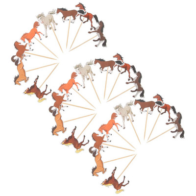 Nyolc ló torta farm állatok születésnapi parti kellékek dekorációk téma Cupcake topper