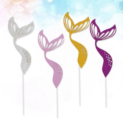 4db csillogó sellő tortafeltét Kreatív tortaválogatás dekoráció babaváró születésnapi bulihoz