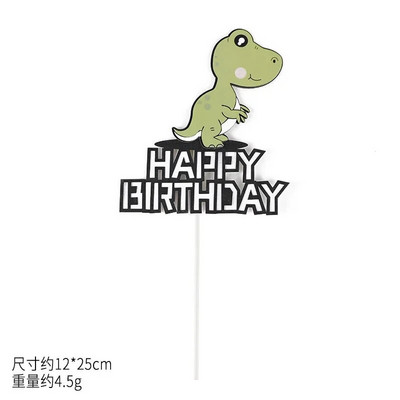 Koogikaunistus džungliteemaline Sünnipäevakoogikaunistus Dinosaurus Palju õnne sünnipäevaks Tordikatted Baby Showeri poisi sünnipäevaks