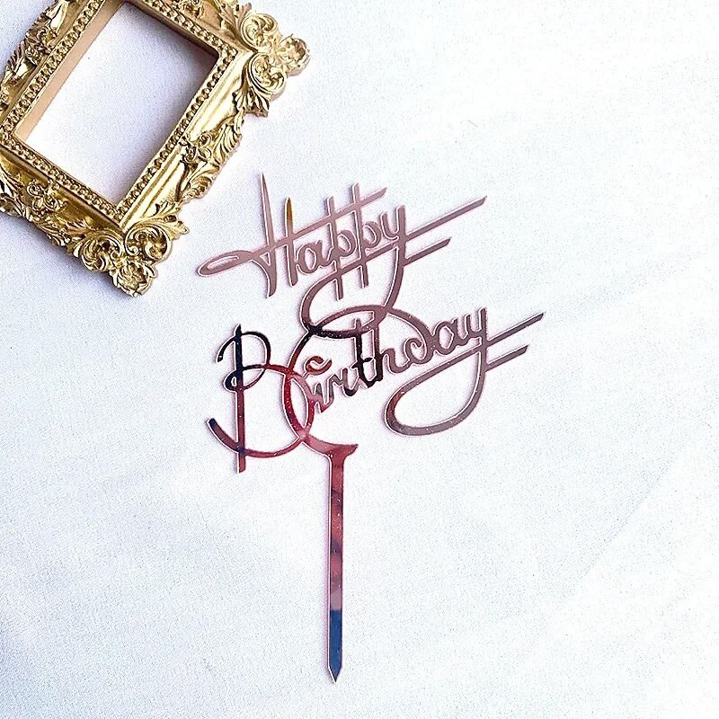 Loominguline tordikaunistus Akrüül Palju õnne sünnipäevaks Koogikatted Kuldkirjaga Magustoit Tassikoogikaunistustarvikud Tüdrukute Sünnipäevaks