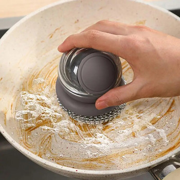 Βούρτσα πιάτων με δοσομετρητή σαπουνιού Palm Brush Washing Liquid Dish Dish Brush Soap Scrub Brush For Home Universal Kitchen Dish
