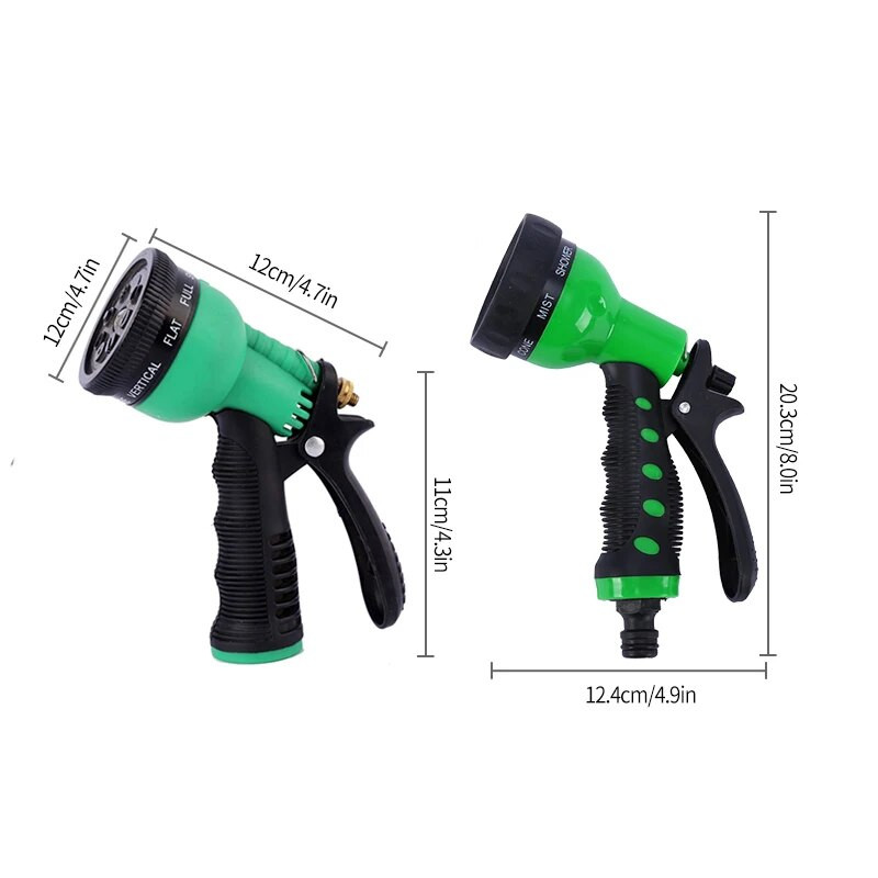 8 mintás vízpisztoly, többfunkciós autómosó gép, állítható szórópisztoly háztartási fűöntözőhöz, kerti öntözőeszközhöz