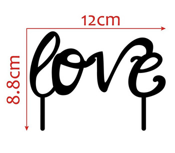 Love Wedding Cake Flags Multicolors Acrylic Cake Topper for Wedding Anniversary Party Supplies Hot Sale
