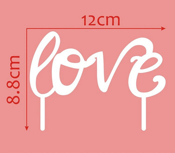 Love Wedding Cake Flags Multi Colors Acrylic Cake Topper For Wedding Anniversary Party Supplies Hot Sale