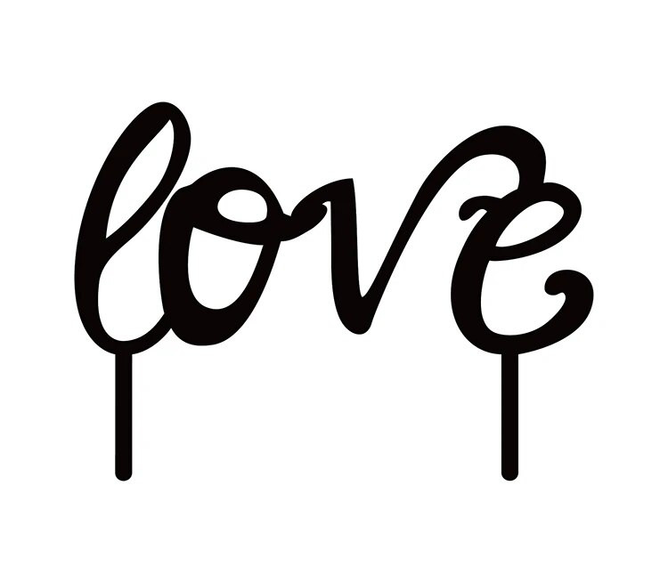 Ljubavne zastavice za vjenčane torte Višebojne akrilne nadvlake za torte za godišnjicu vjenčanja Vruća rasprodaja