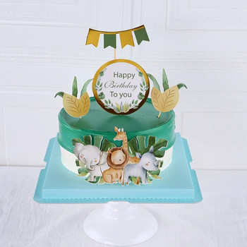 Торта Topper Flag Elephant Rabbit Pecker Lion Animal Happy Birthday Cupcake Toppers Baking Beauty Baby Shower Cake Decor DIY New