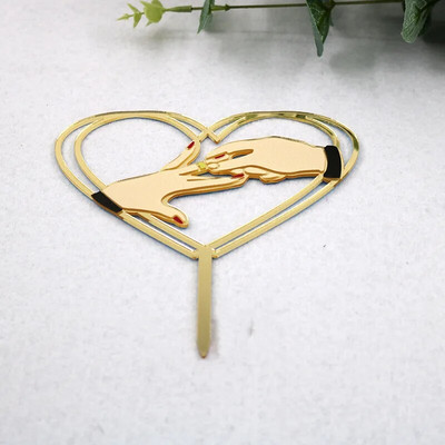 Creativity Wedding Theme Cake Topper Ακρυλικό Πρόταση γάμου Gesture cake Topper νυφικό Επιδόρπιο αρραβωνιαστικού πάρτι