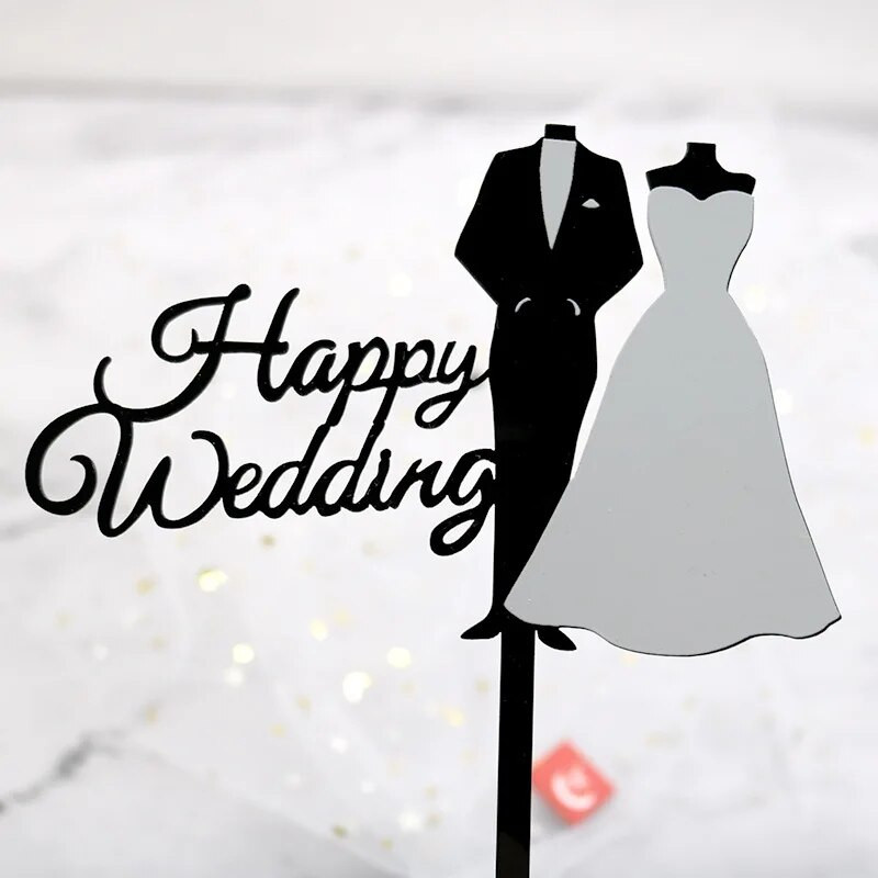 Creativity Wedding Theme Cake Topper Ακρυλικό Πρόταση γάμου Gesture cake Topper νυφικό Επιδόρπιο αρραβωνιαστικού πάρτι