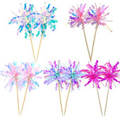 10 bucăți din folie de artificii pentru tort pentru cupcake cu sclipici, pentru desert, pentru nunta, ziua de naștere, pentru decorațiuni pentru petrecerea de Crăciun, bricolaj, pentru copt