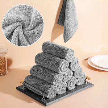 2/4 τμχ υφασμάτινα κουρέλια καθαρισμού ινών άνθρακα από μπαμπού Αντικολλητικό λάδι για πλύσιμο πετσετών κουζίνας Εργαλεία καθαρισμού οικιακής χρήσης